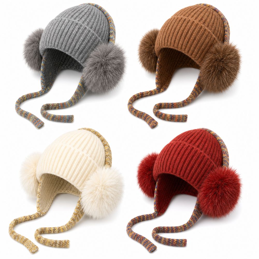 Beanie Cuffed Knit - Günlük Örgü Kulaklıklı Bere Polar Astarlı