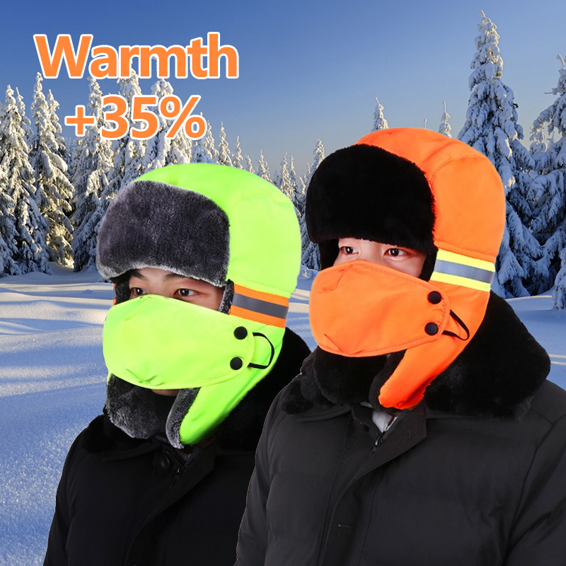 Winter Trapper Hat - Kışlık Kulaklıklı Şapka Turuncu ve Floresan