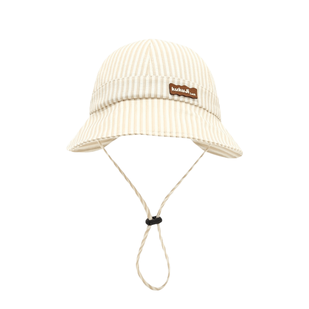 Sun Hat Wide Brim - Yeni Çizgili Bebek Kova Şapkası Ayarlanabilir