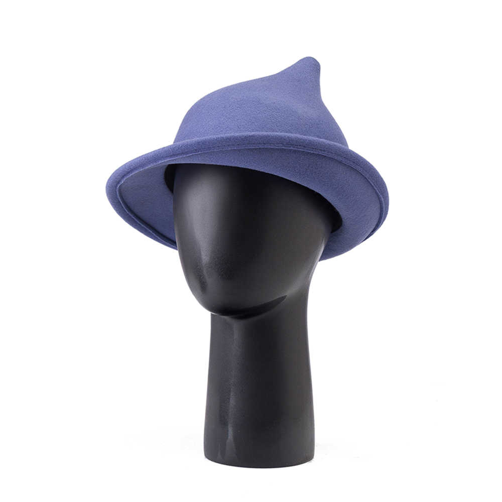 Fedora Hat Wool - Moda Cadı % 100% Yün Sivri