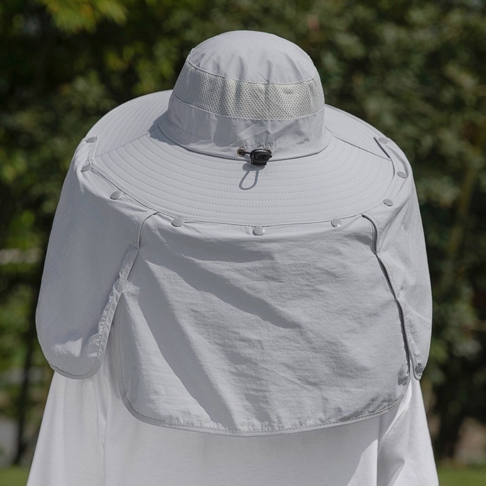 Bucket Hat Cotton - Basit Kumaş Erkek Güneş Şapkası Boyun