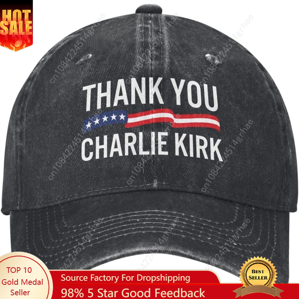 Dad Hat Cotton - Trewrdt Teşekkür Ederim Charlie Kirk Hat