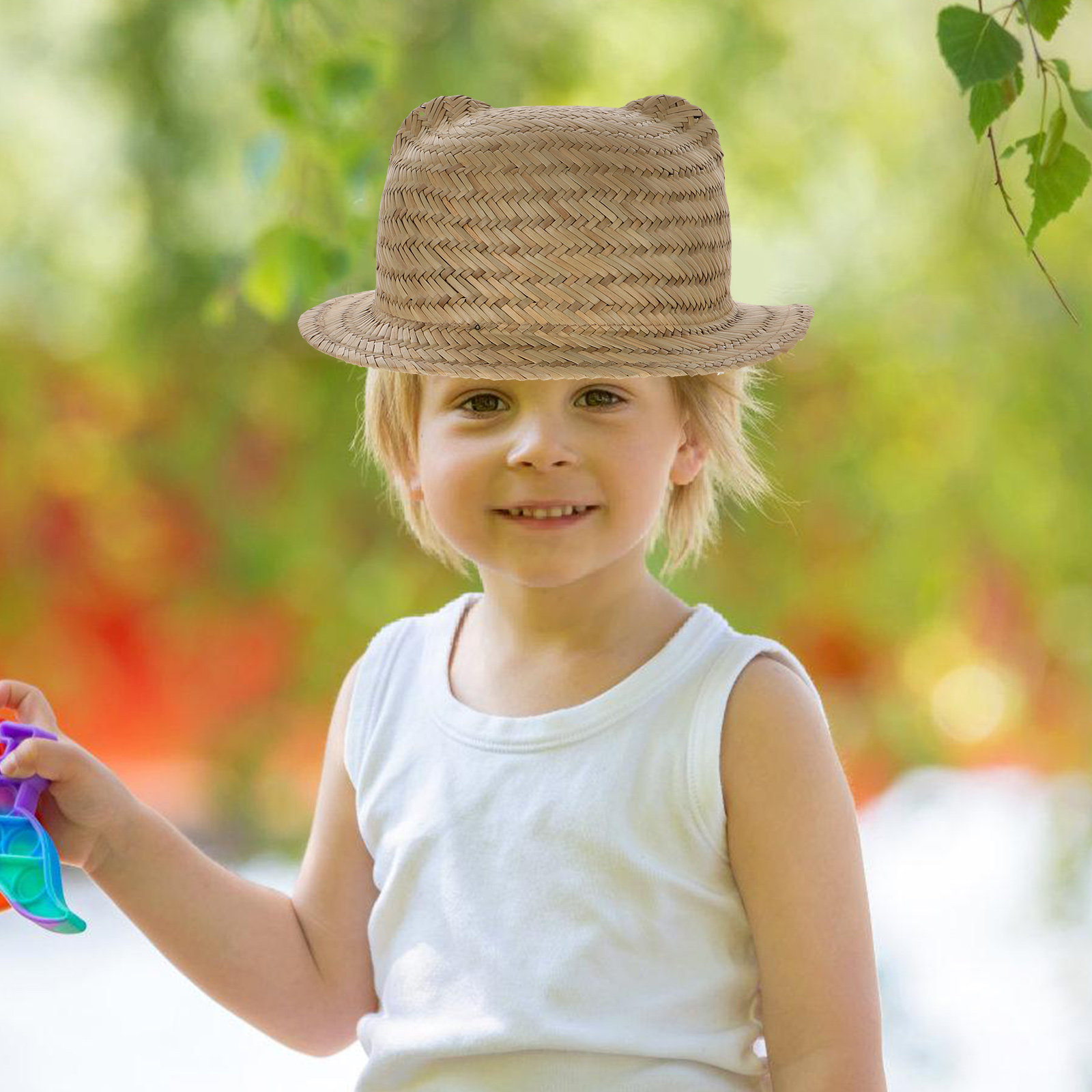 Sun Hat Wide Brim - Çocuk Hasır Güneş Şapkası Geniş Kenarlı