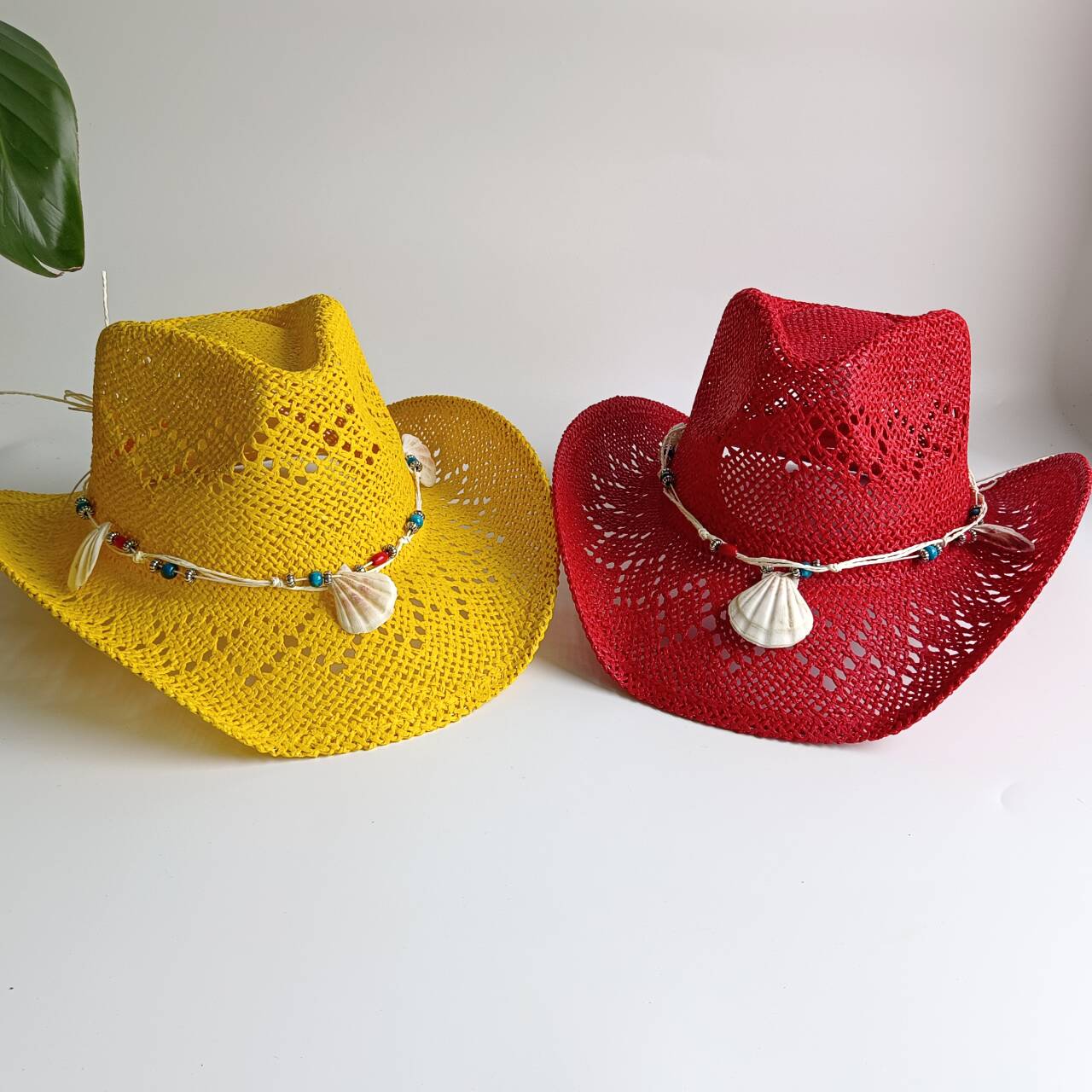 Cowboy Hat Straw - Parlak sarı kovboy hasır şapkalar plaj