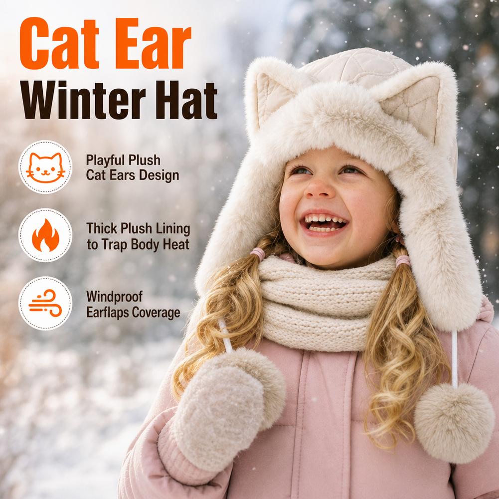 Winter Trapper Hat - Peluş Tilki Kulaklı Kışlık Trapper Şapka,
