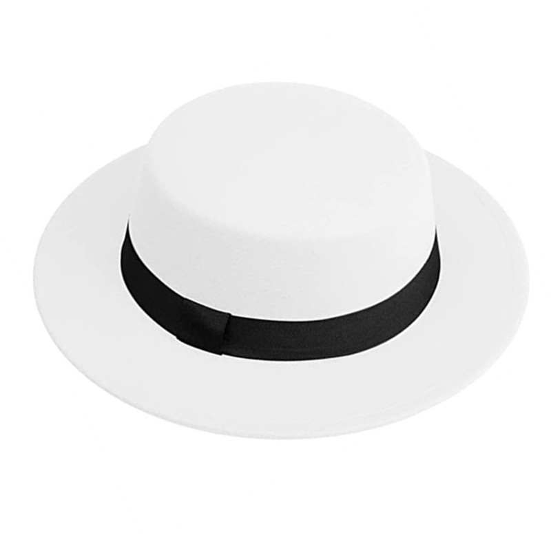 Fedora Hat Wool - Erkek Kadın Beyaz Fötr Şapka Düz