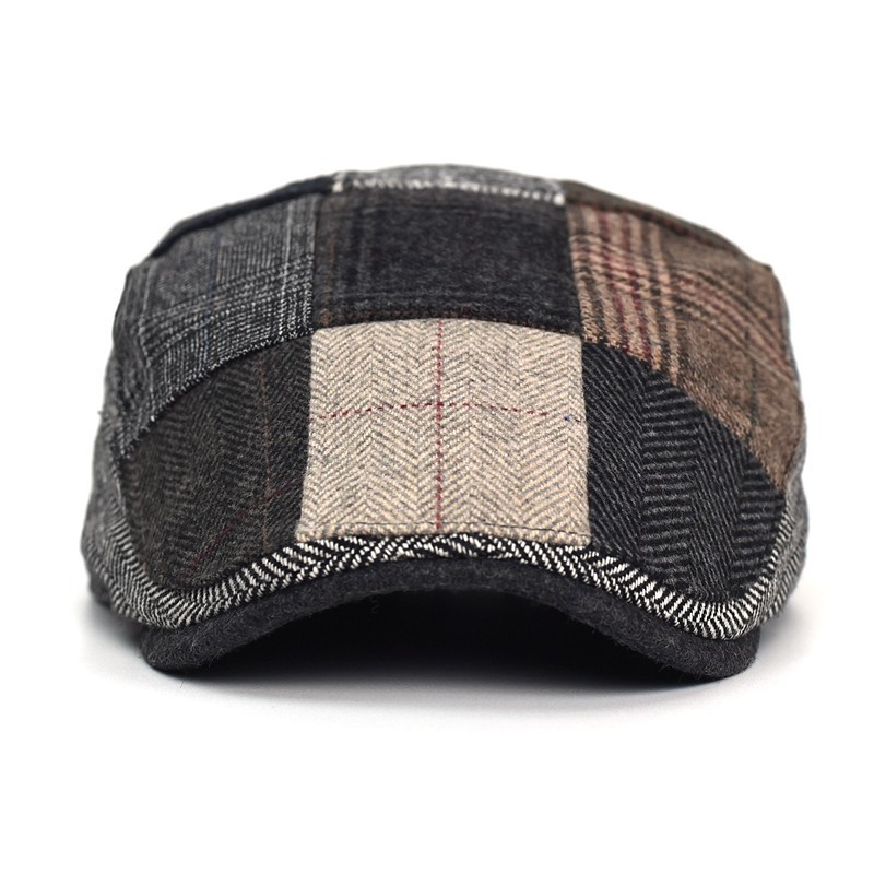 Newsboy Cap Ivy - High-End Klasik erkek Patchwork Gazeteci Şapkası