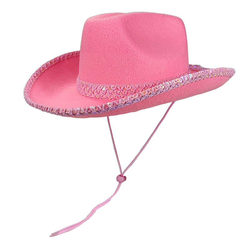 Sun Hat Wide Brim - Kadın Erkek Pullu Cowgirl Şapka Sparkly