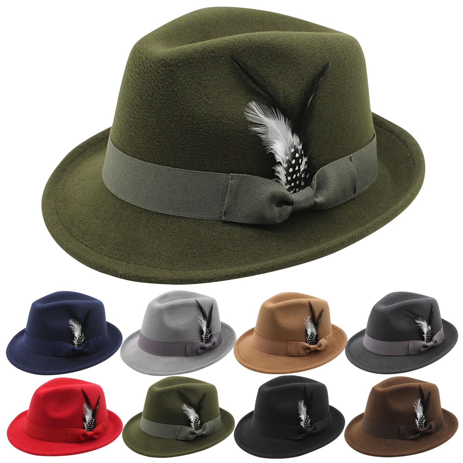 Fedora Hat Wool - Vintage Fedora Şapka Kadın Erkek Silindir
