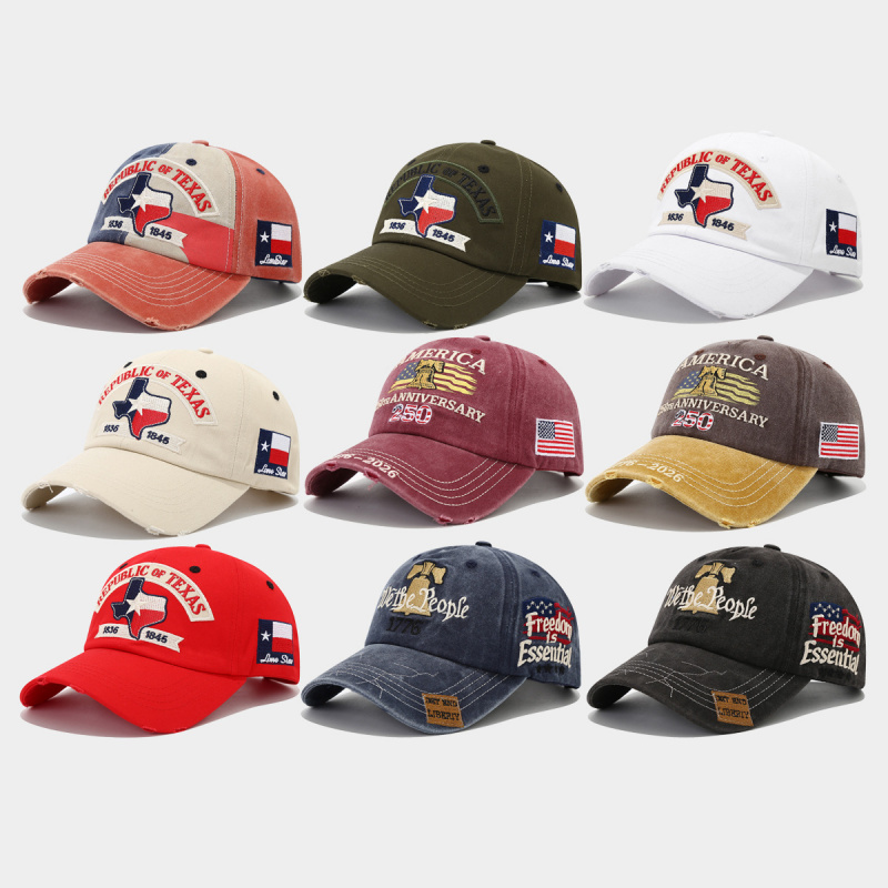 Dad Hat Cotton - Teksas Cumhuriyeti 1836-1845 Yıkanmış Beyzbol Şapkası