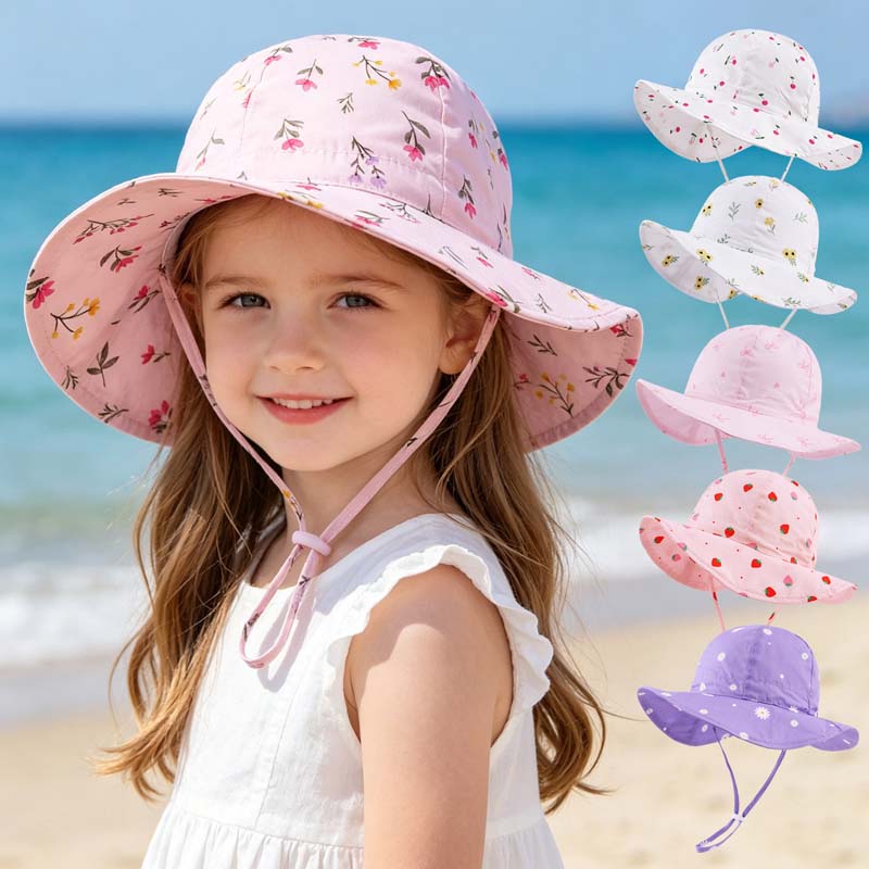Bucket Hat Cotton - 2026 Çocuklar Kız Şapka Yaz Baskı