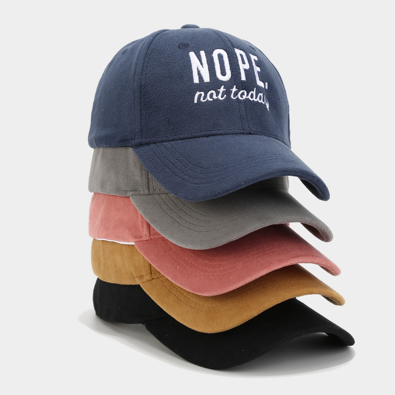 Dad Hat Cotton - Hayır, Bugün Değil İşlemeli Yumuşak Peluş