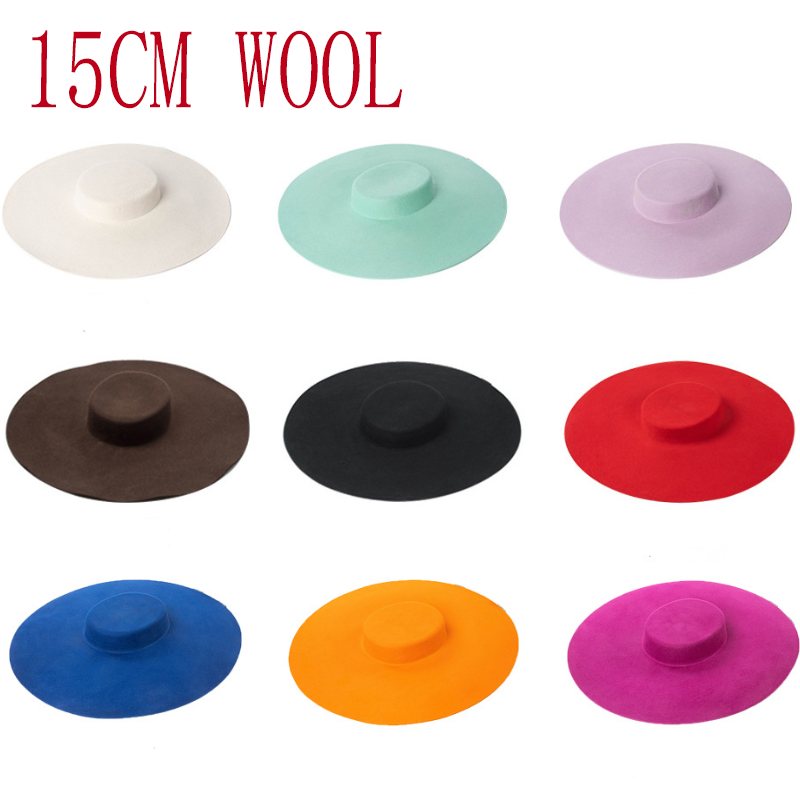 Fedora Hat Wool - 15 cm YÜNLÜ buğday rengi geniş