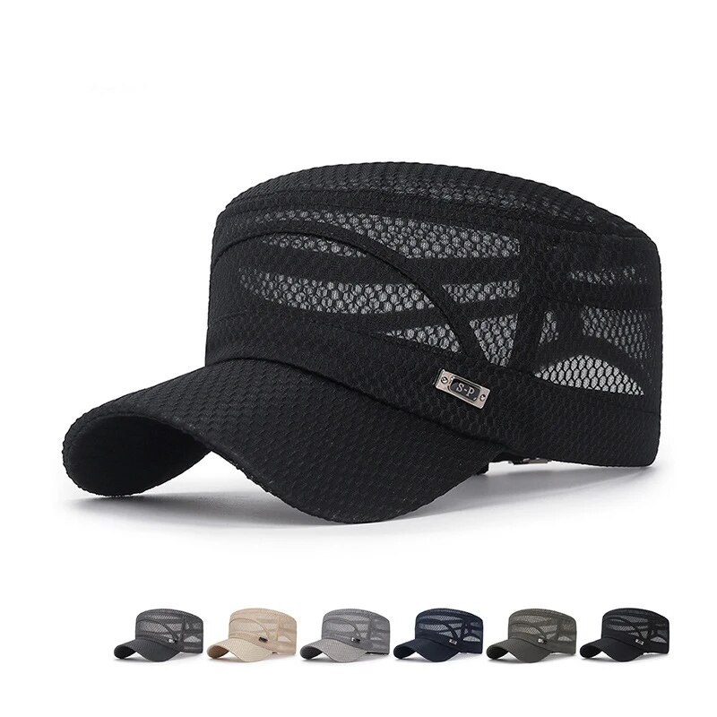 Snapback Hat Flat - Yeni Demir Etiketli Tam Fileli Nefes
