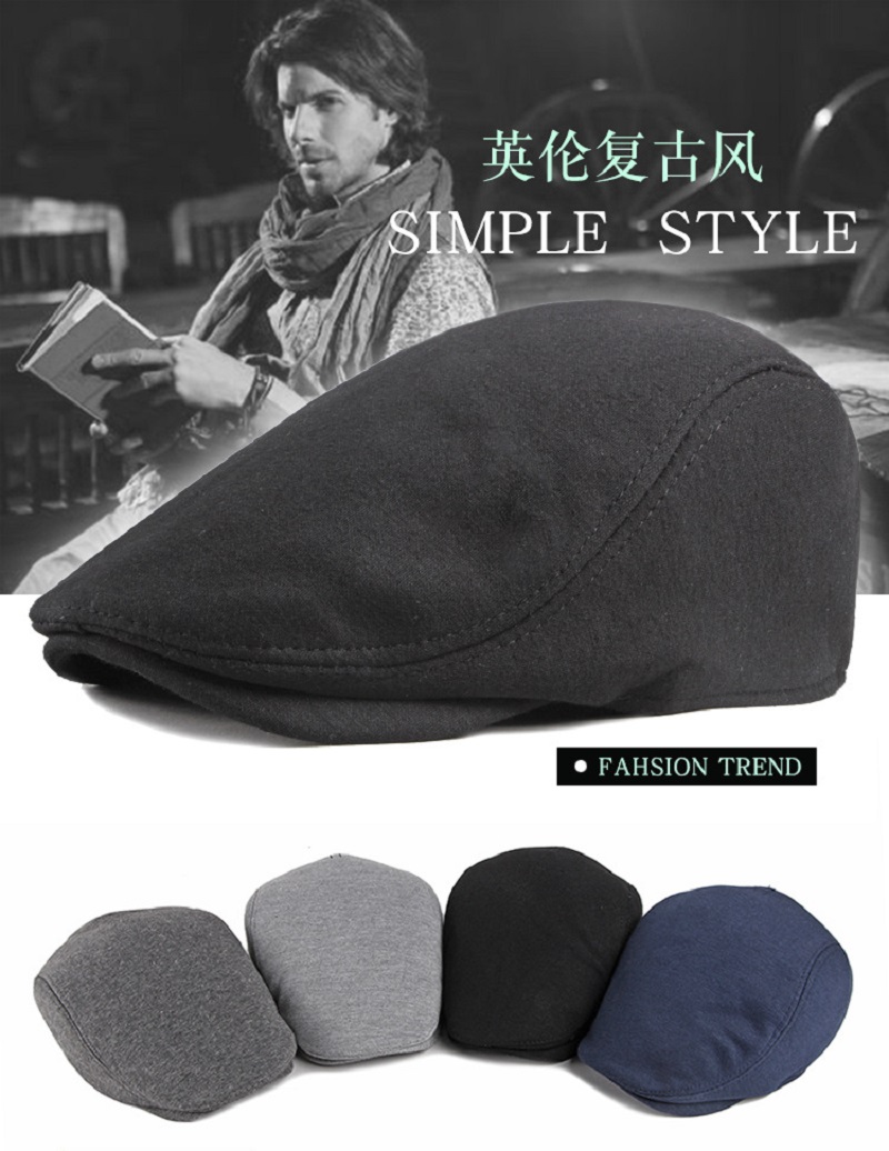 Newsboy Cap Ivy - Erkek yün karışımı Newsboy düz kap