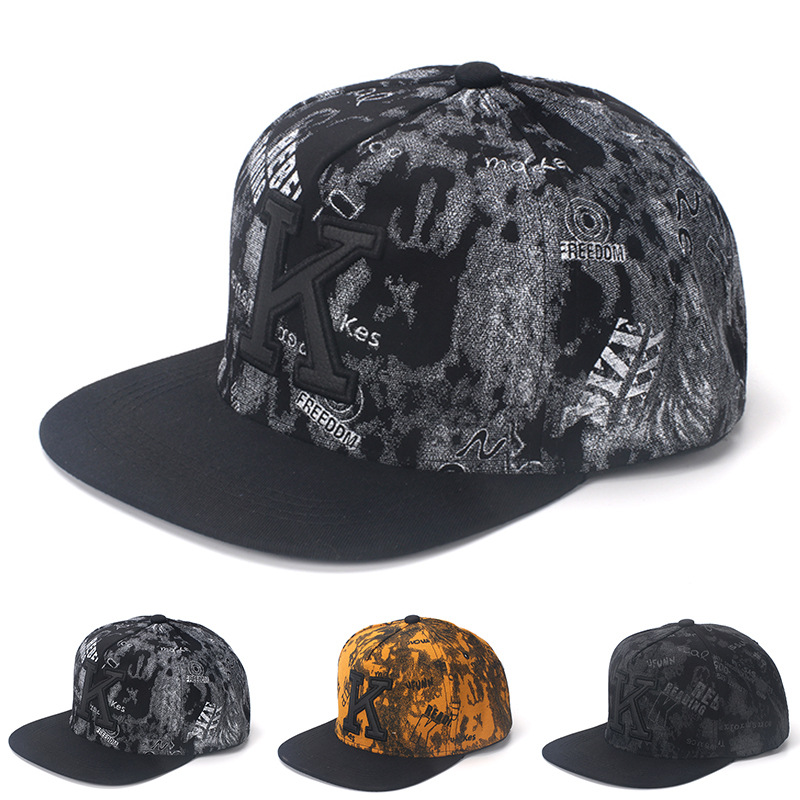 Snapback Hat Flat - K mektup Hip Hop beyzbol kapaklar