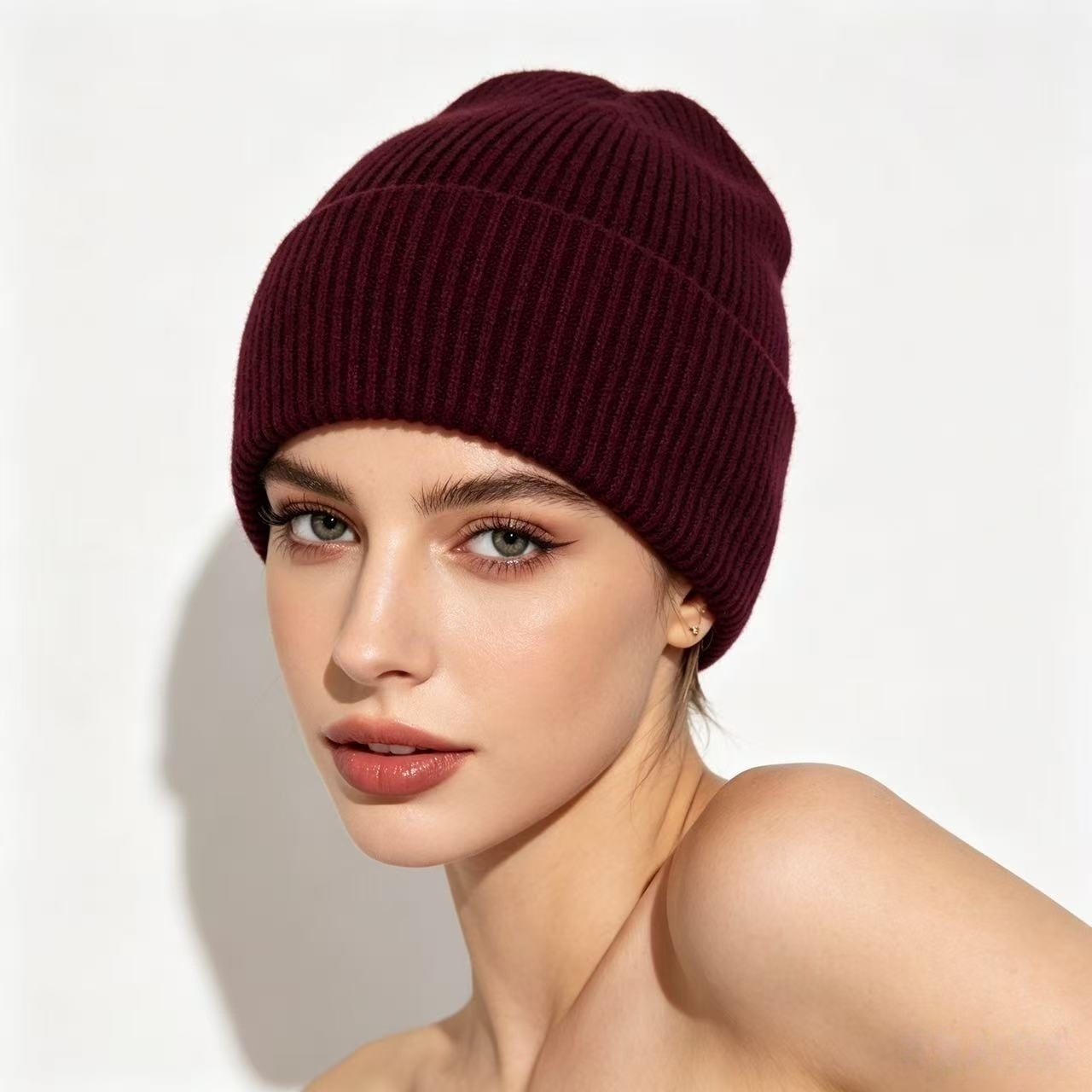 Lacivert Nervürlü Örgü Termal  - Beanie Cuffed Knit incelemesi ve fiyatı