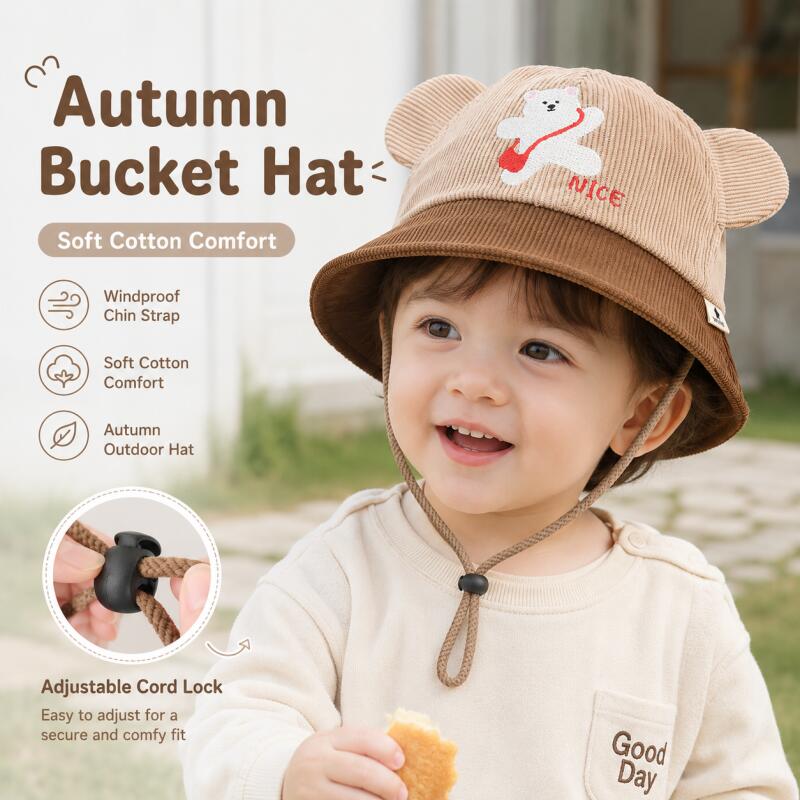 Çocuklar için Ayı Kulaklı Kova - Bucket Hat Cotton incelemesi ve fiyatı