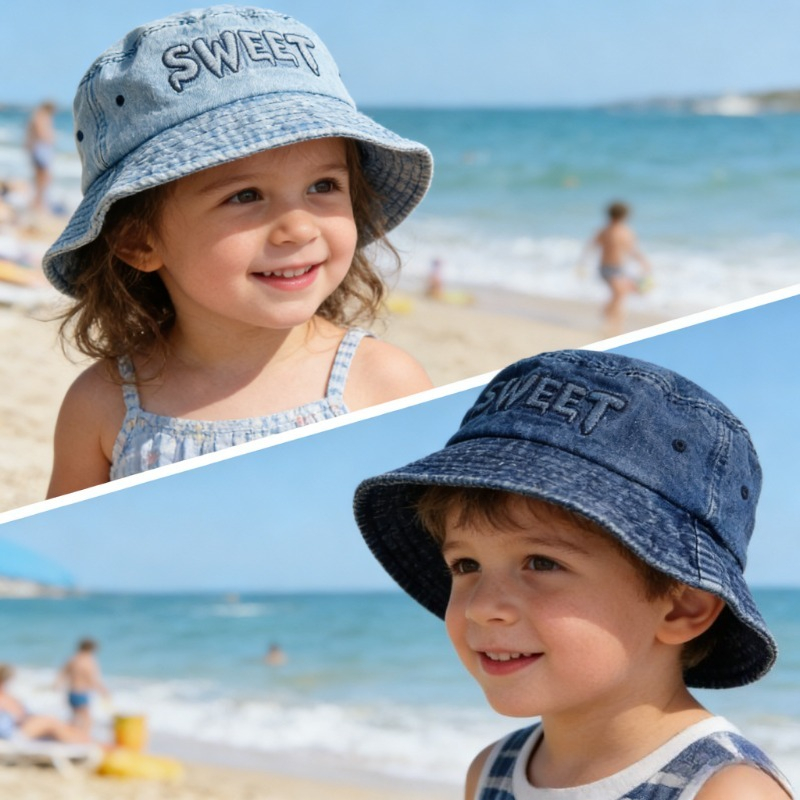 Japon Retro Çocuklar Kova Şapk - Bucket Hat Cotton incelemesi ve fiyatı