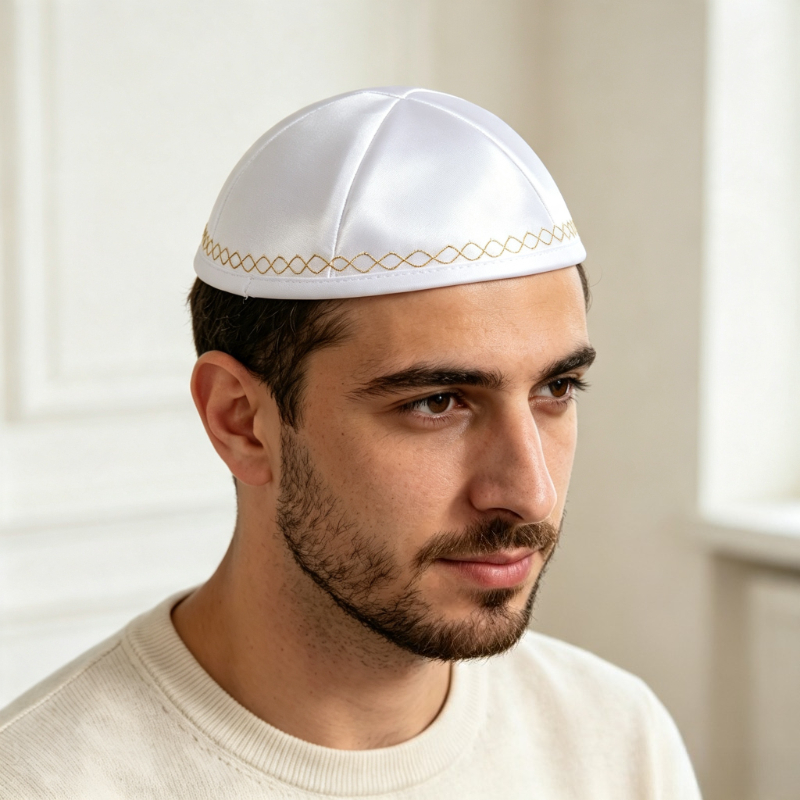 Beyaz Saten Yahudi Kippası, Al - Skull Cap Helmet Liner incelemesi ve fiyatı